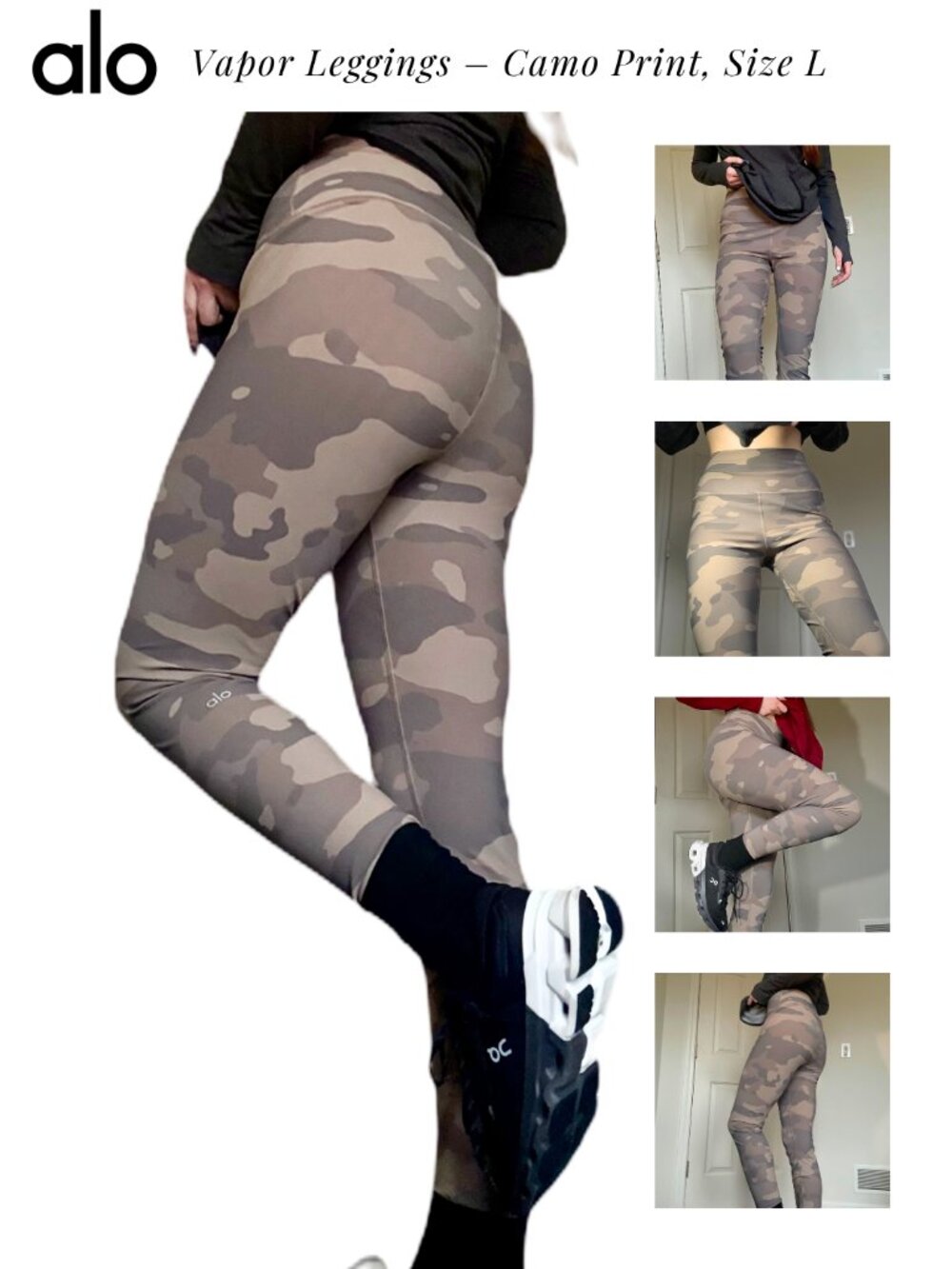 Alo Yoga Vapor Leggings – Camo Print, Size L